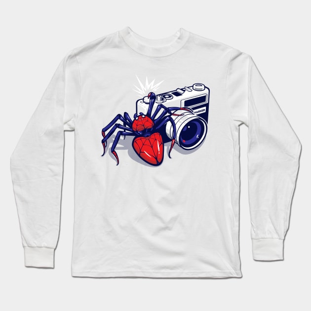 Spider Shot Long Sleeve T-Shirt by dracoimagem